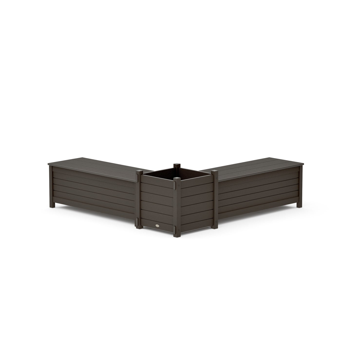 POLYWOOD 48" Nautical L- Shaped Planter Storage Bench Set- Large — Vintage Coffee