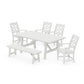 POLYWOOD Chinoiserie 6-Piece Rustic Farmhouse Dining Set with Bench — Vintage White