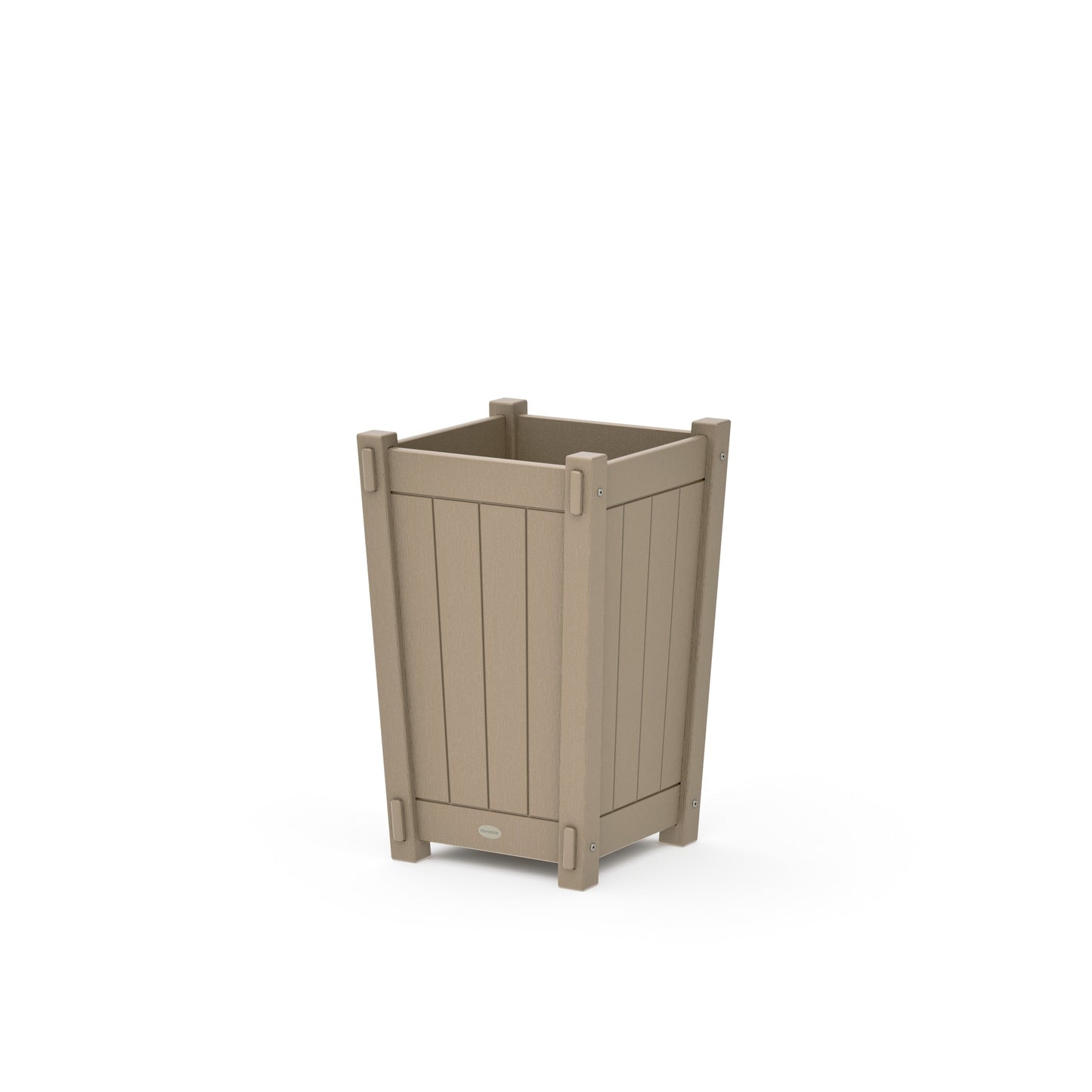 POLYWOOD Vineyard Tapered Square Short Planter Box — Vintage Sahara
