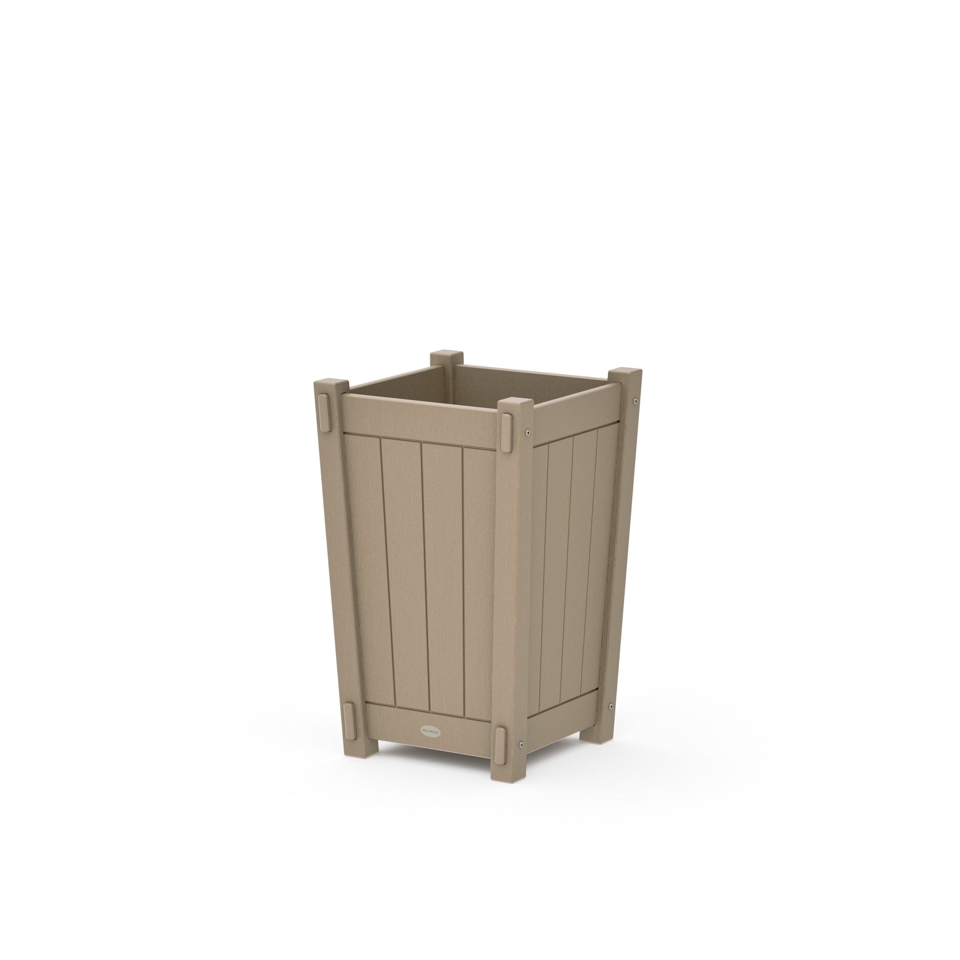 POLYWOOD Vineyard Tapered Square Short Planter Box — Vintage Sahara