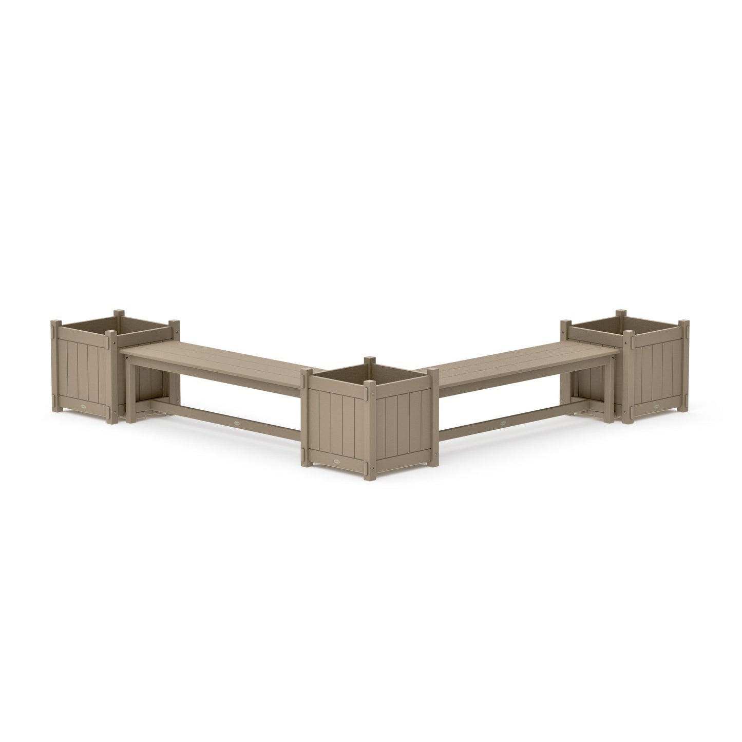 POLYWOOD 60" Vineyard L- Shaped Planter Bench Corner Set - Large — Vintage Sahara