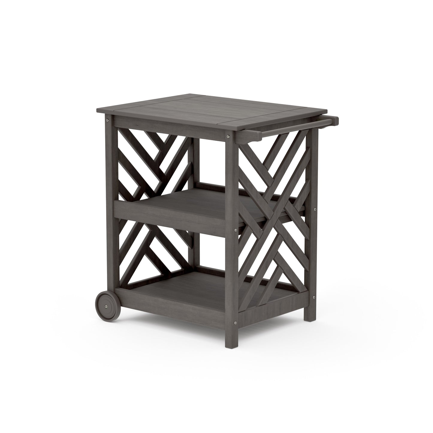POLYWOOD Chippendale Bar Cart — Driftwood