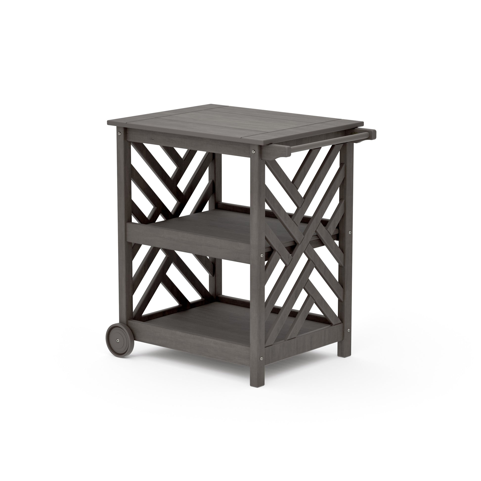 POLYWOOD Chippendale Bar Cart — Driftwood