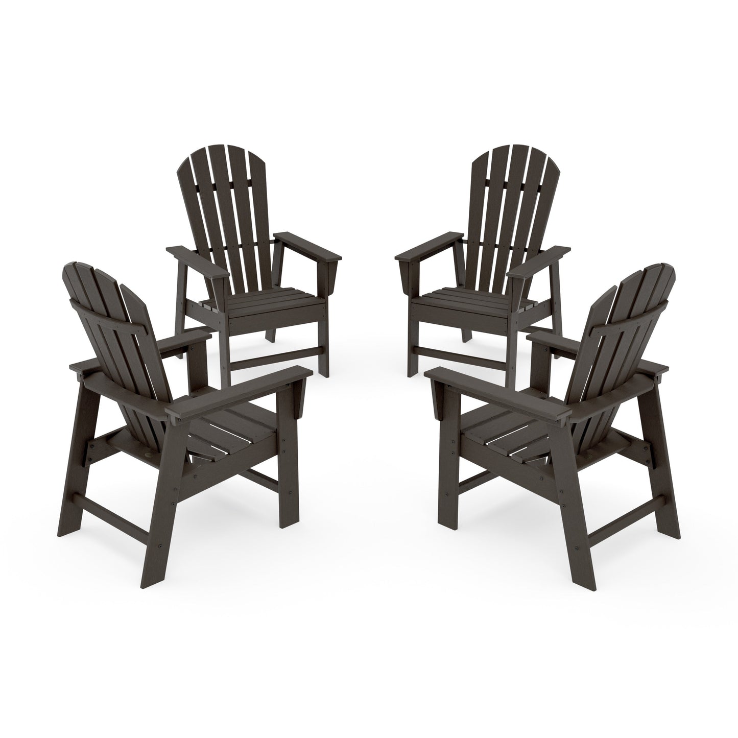 POLYWOOD 4-Piece South Beach Casual Chair Conversation Set — Vintage Coffee