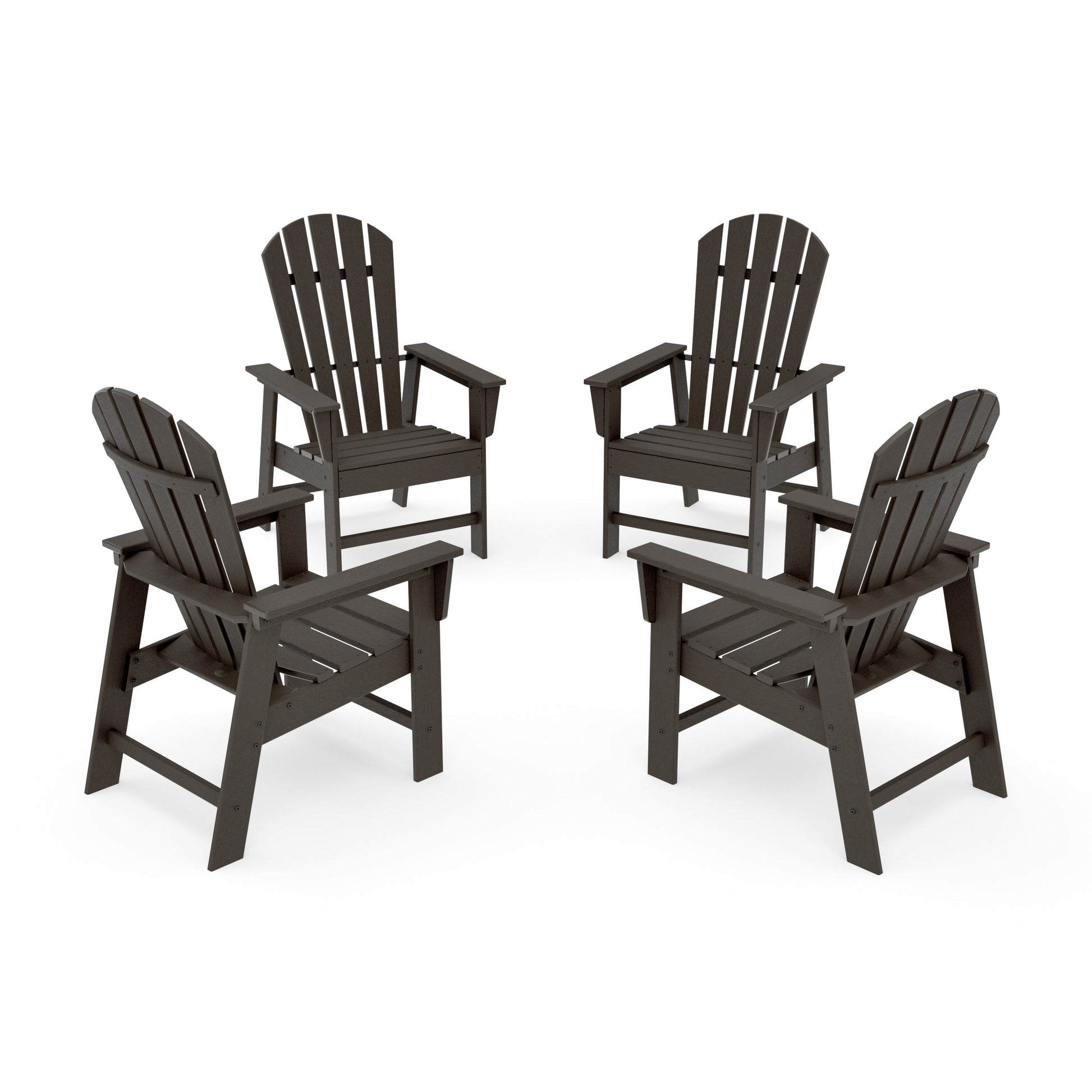 POLYWOOD 4-Piece South Beach Casual Chair Conversation Set — Vintage Coffee