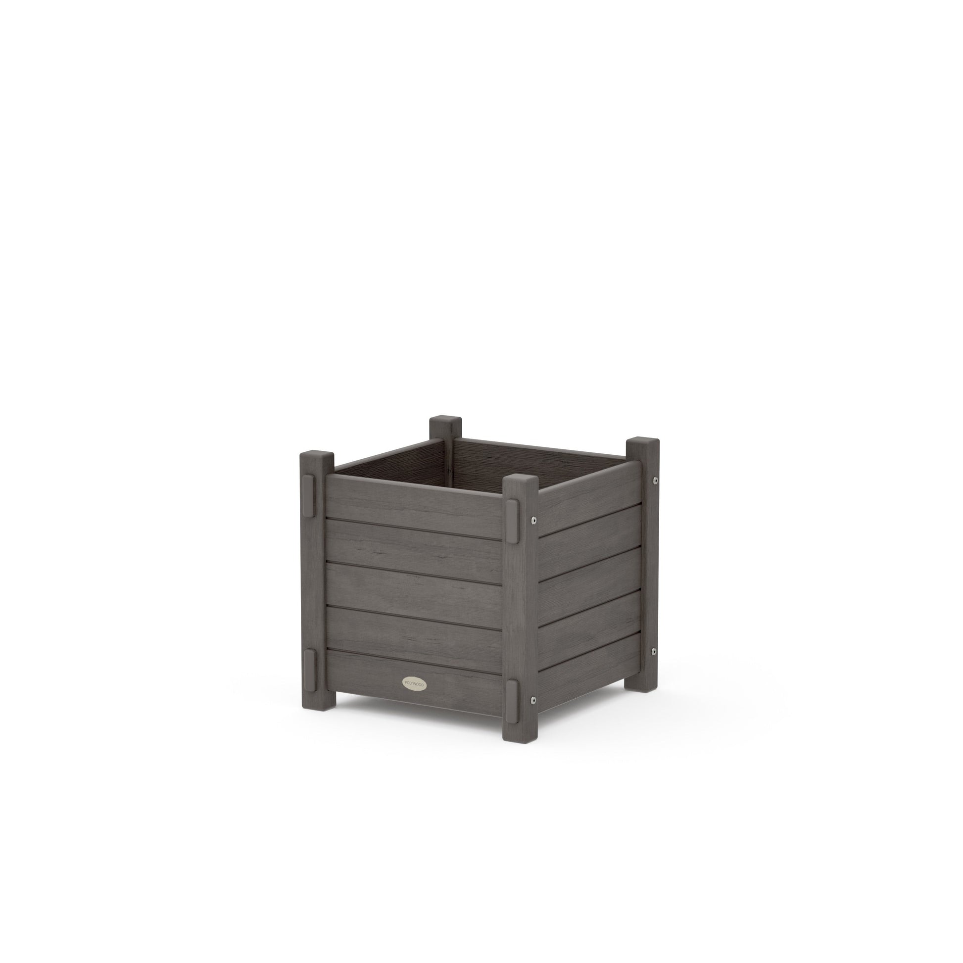 POLYWOOD Nautical Square Planter Box — Driftwood