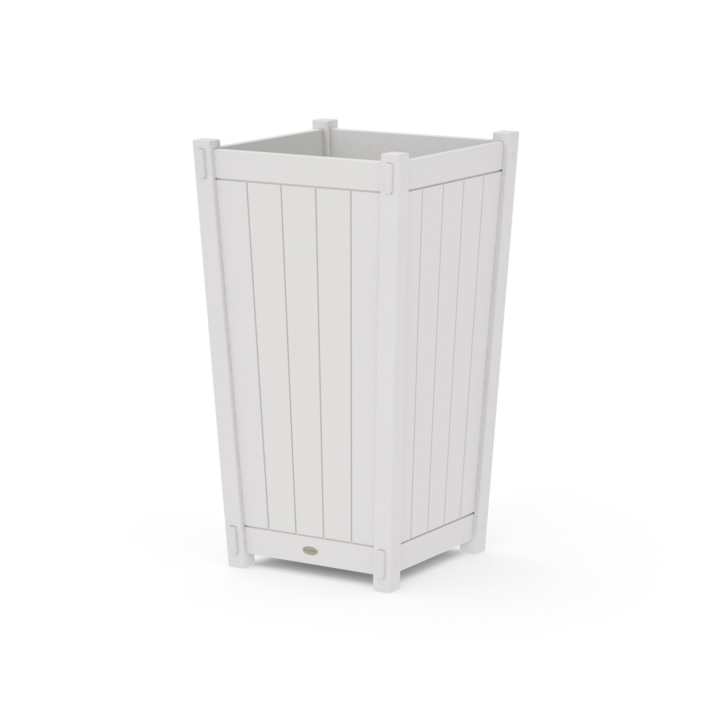 POLYWOOD Vineyard Large Tapered Square Tall Planter Box — Vintage White