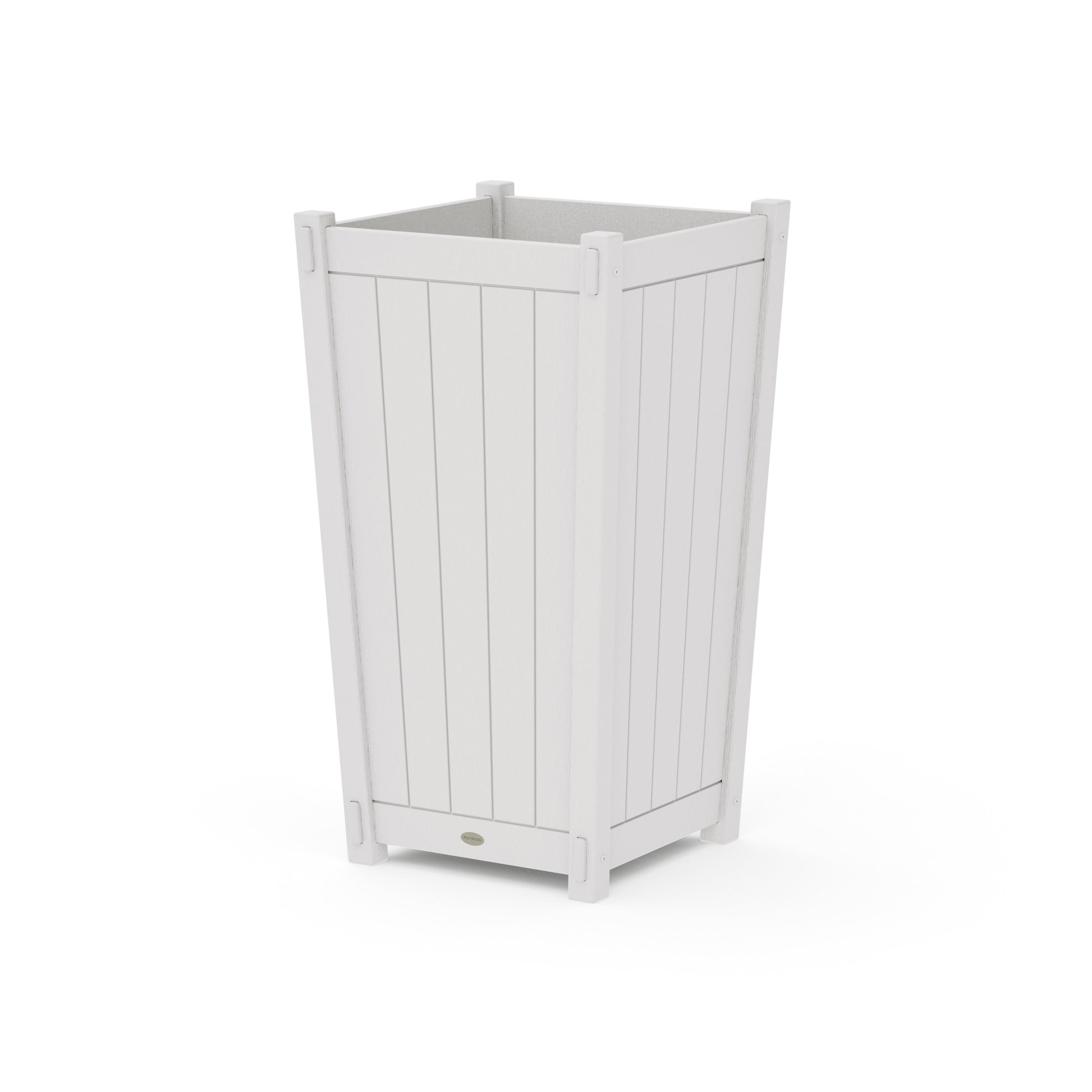 POLYWOOD Vineyard Large Tapered Square Tall Planter Box — Vintage White