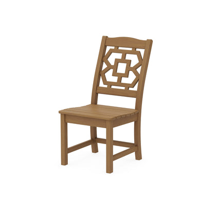 POLYWOOD Chinoiserie Dining Side Chair — Natural