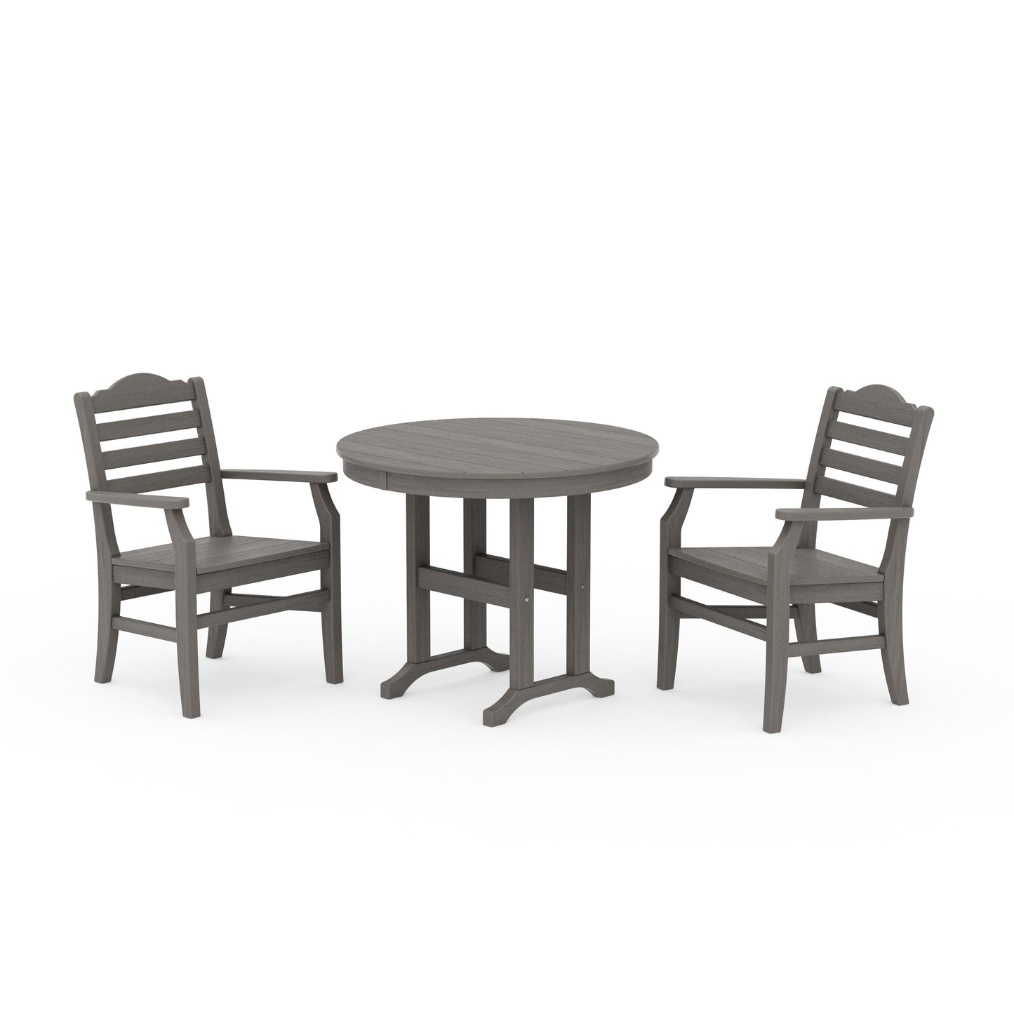 POLYWOOD Savannah 3-Piece Farmhouse Dining Set — Driftwood