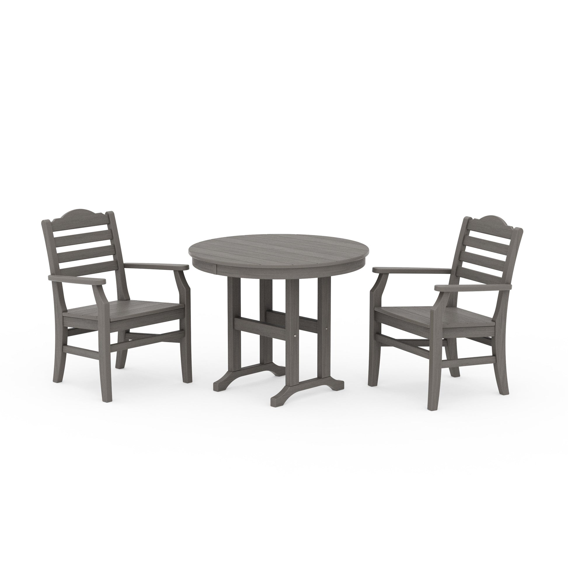 POLYWOOD Savannah 3-Piece Farmhouse Dining Set — Driftwood
