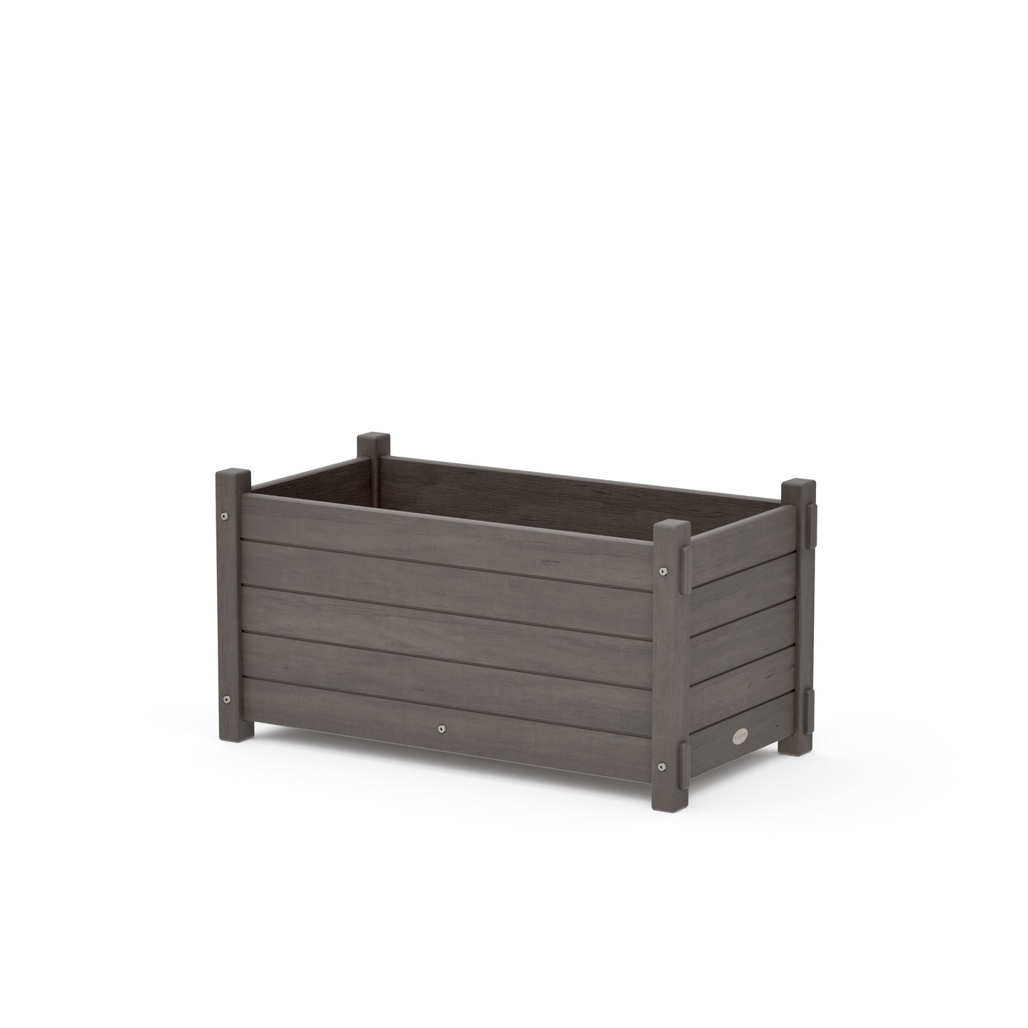 POLYWOOD Nautical Rectangle Double Planter Box — Driftwood