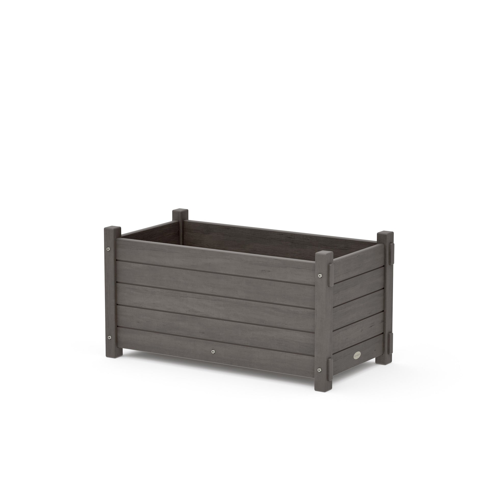 POLYWOOD Nautical Rectangle Double Planter Box — Driftwood