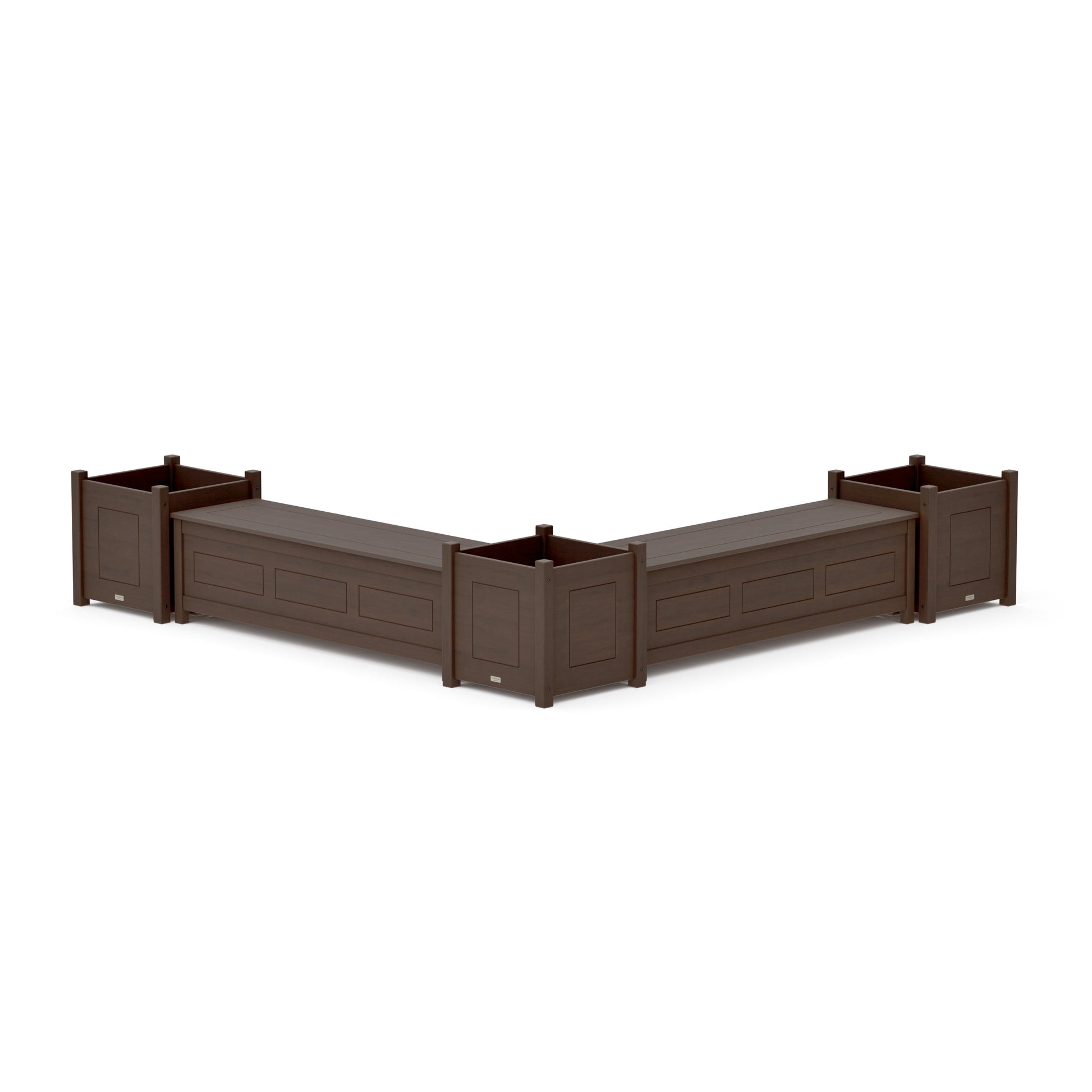 POLYWOOD 60" Country Living L- Shaped Planter Storage Bench Corner Set- Large — Kona