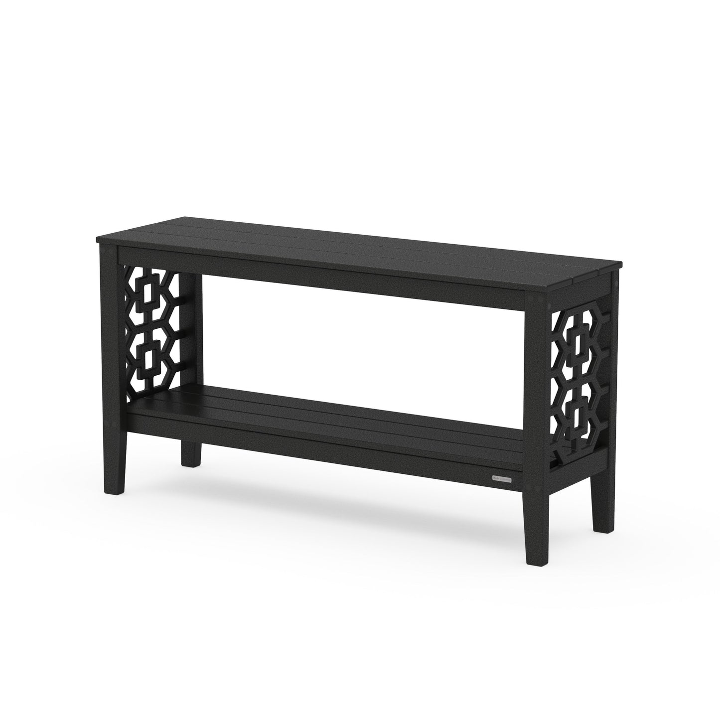 POLYWOOD Chinoiserie 56" Console Table — Black