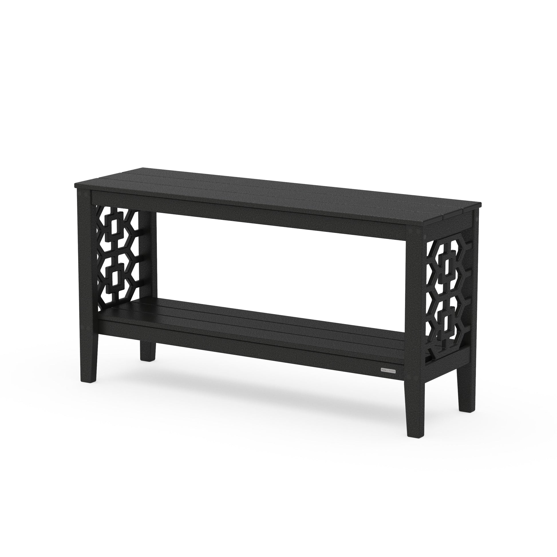 POLYWOOD Chinoiserie 56" Console Table — Black