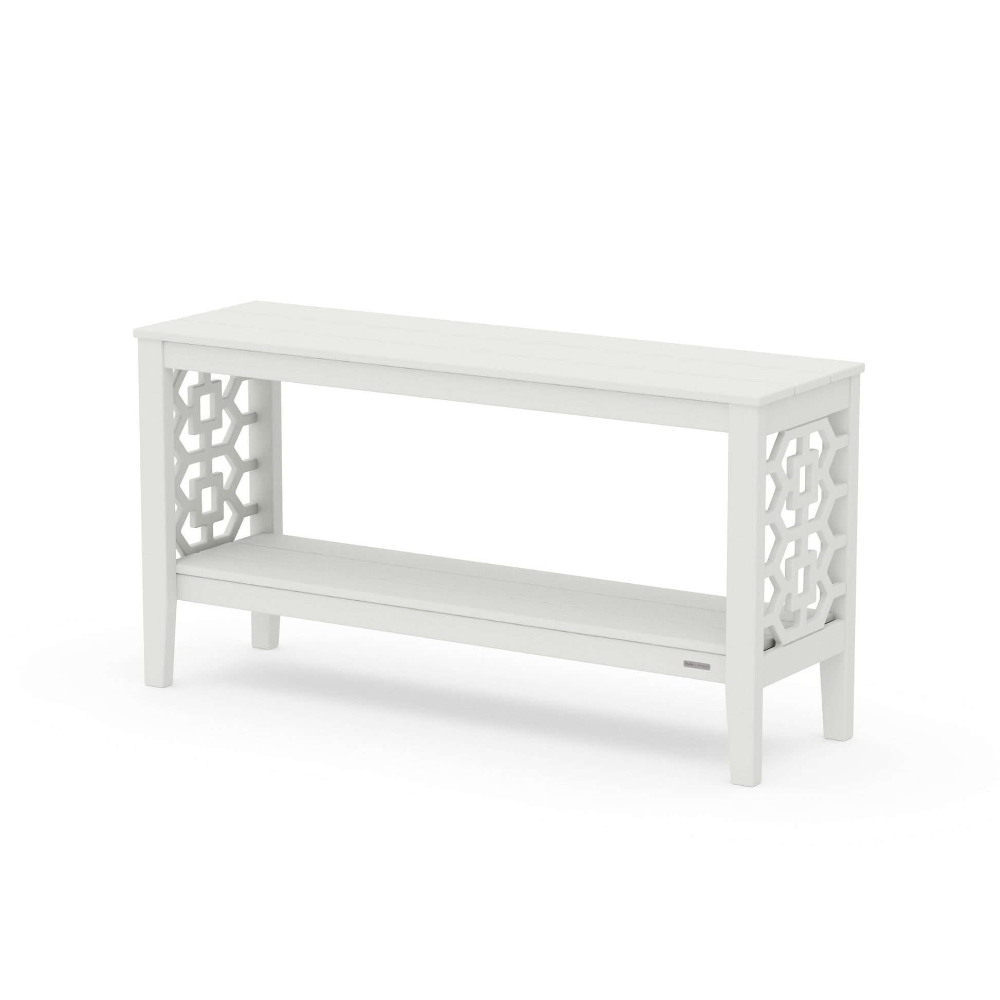 POLYWOOD Chinoiserie 56" Console Table — Vintage White