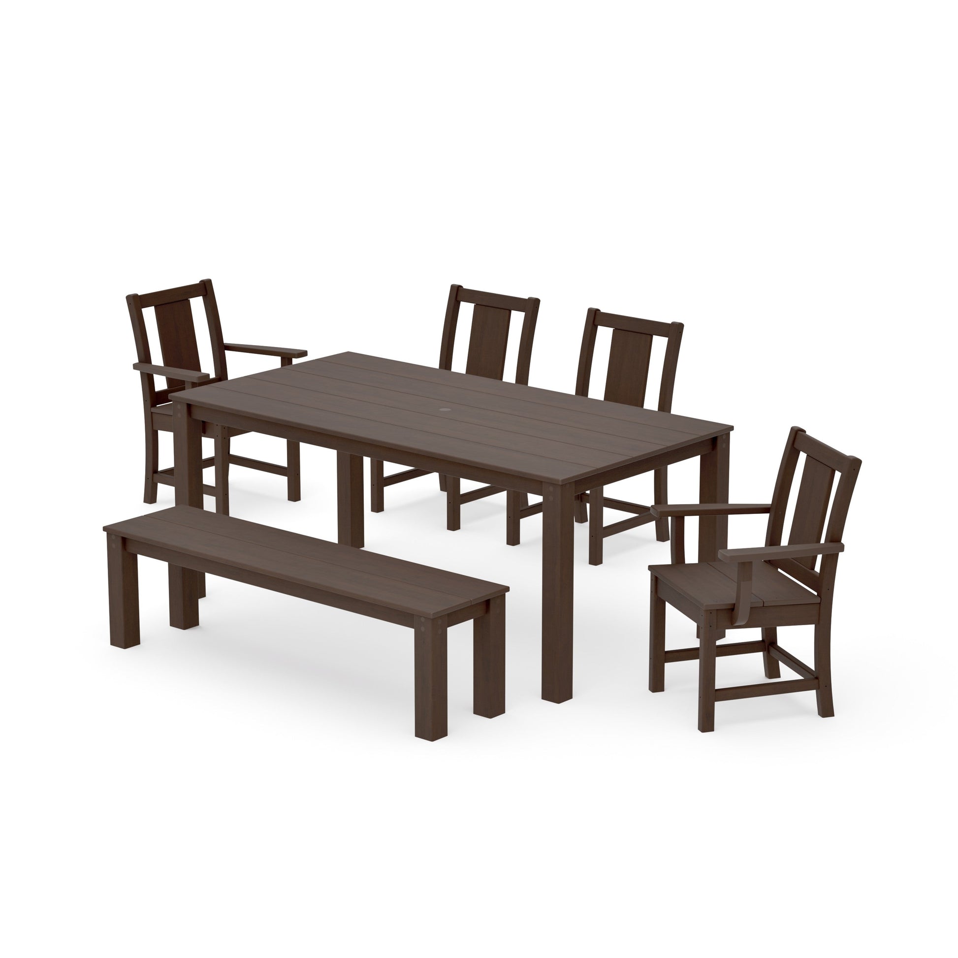 POLYWOOD Prairie 6-Piece Parsons Dining Set with Bench — Kona