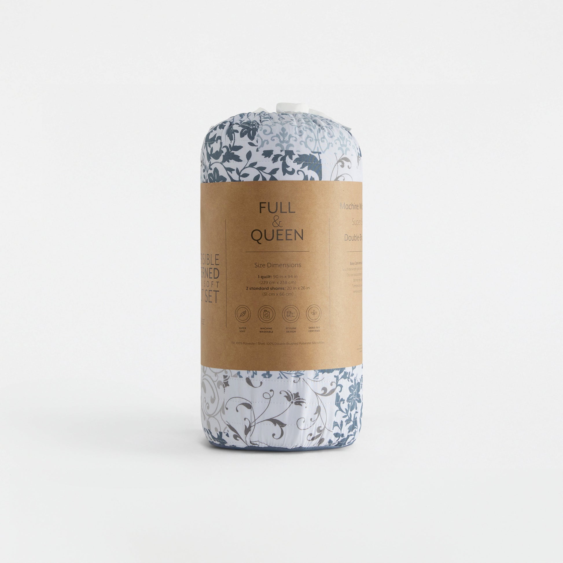 Neutral Dots Patterned Reversible Quilted Coverlet Set