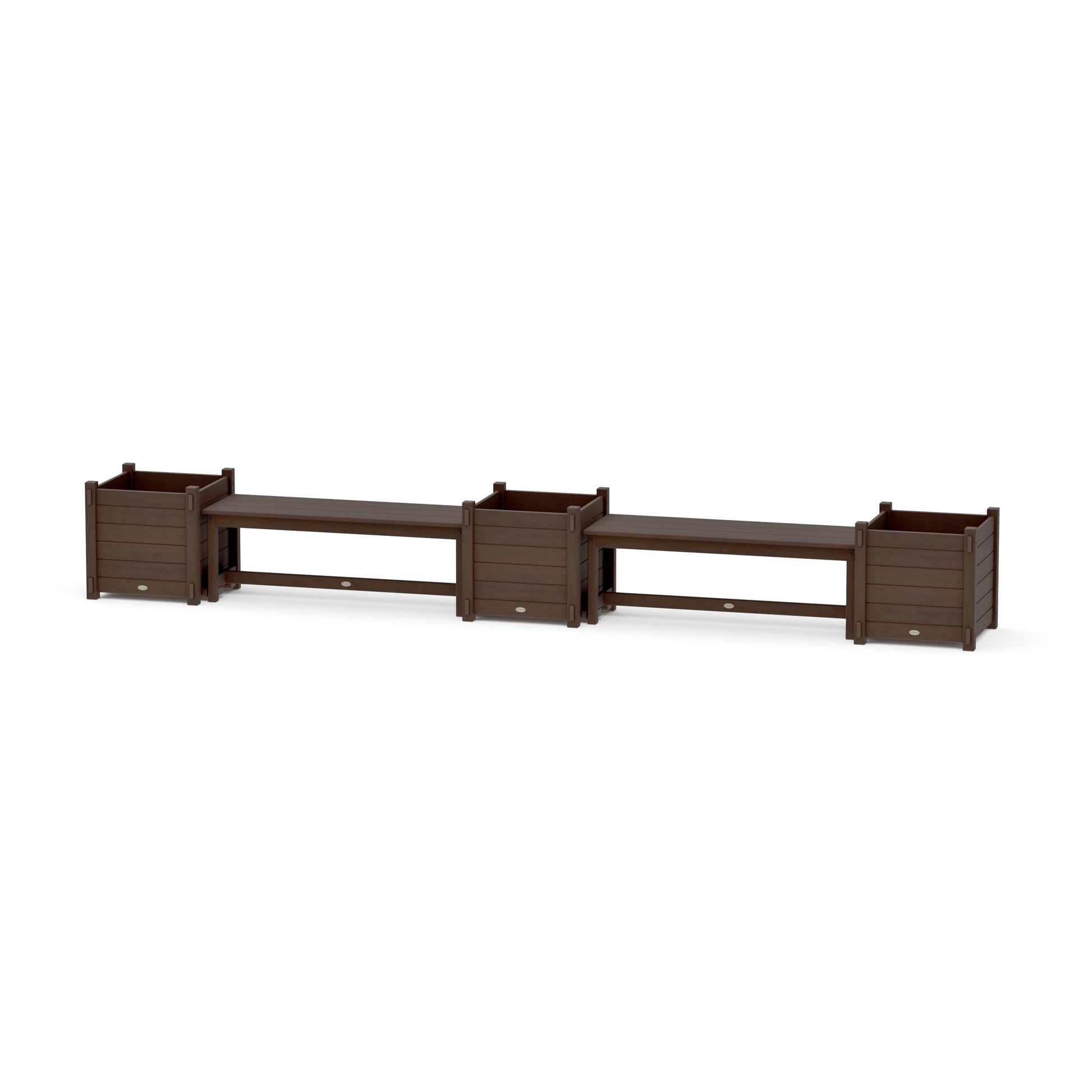 POLYWOOD 48" Nautical Straight Double Planter Bench Set - Large — Kona