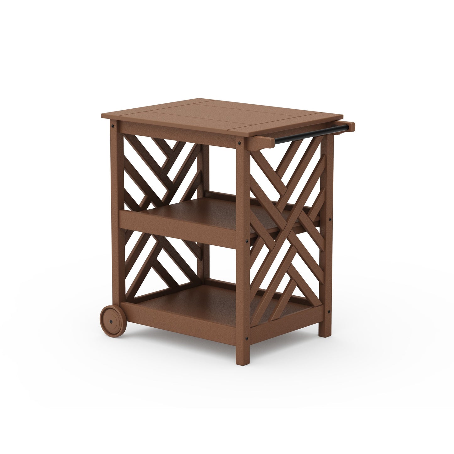 POLYWOOD Chippendale Bar Cart — Teak