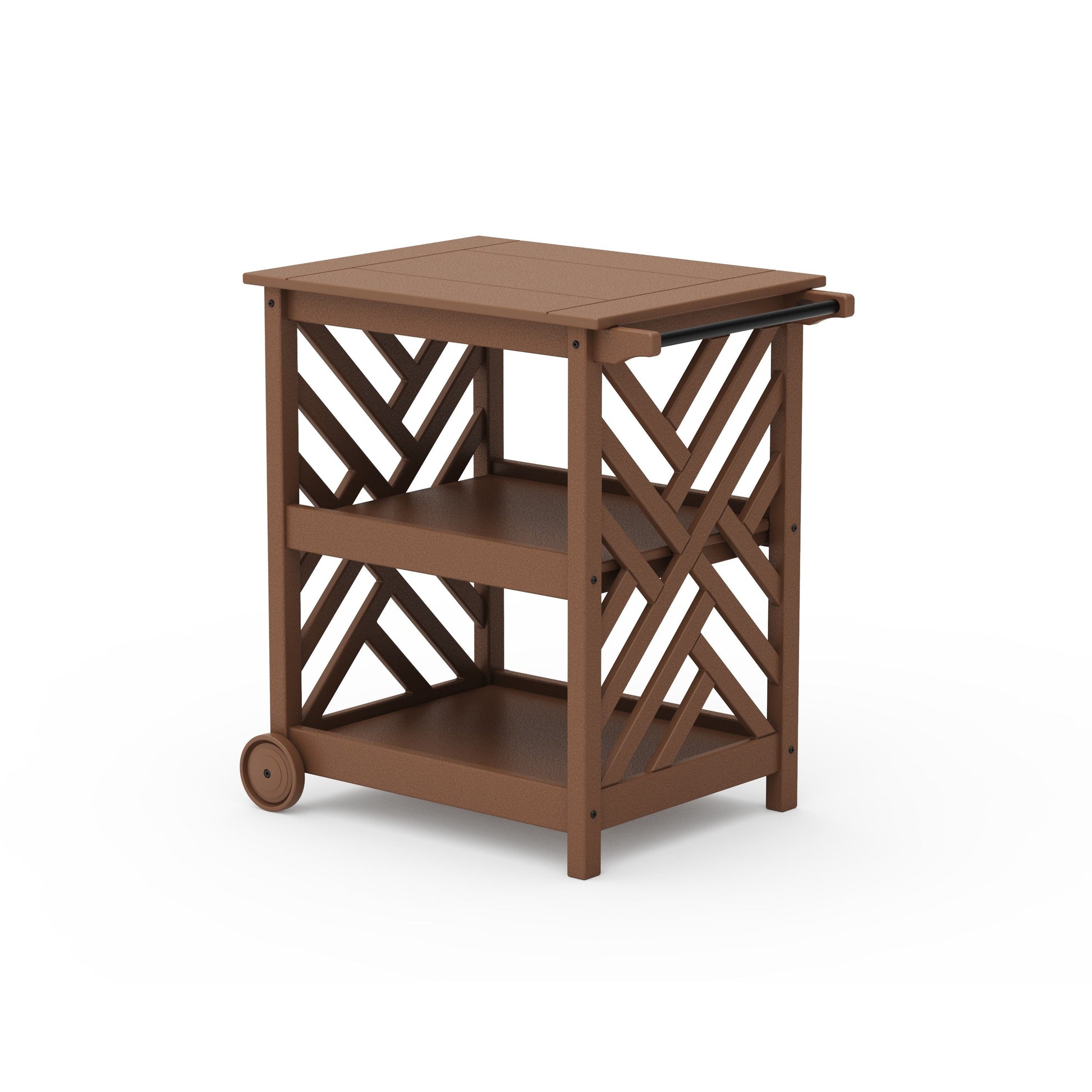POLYWOOD Chippendale Bar Cart — Teak