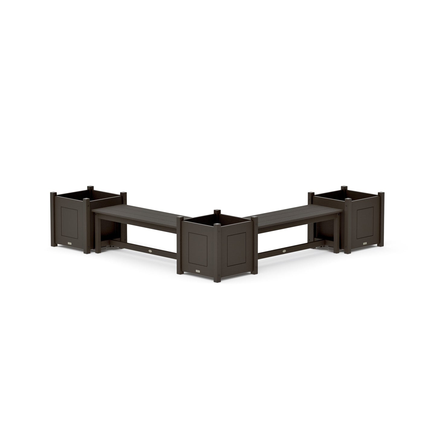 POLYWOOD 48" Country Living L- Shaped Planter Bench Corner Set - Large — Vintage Coffee