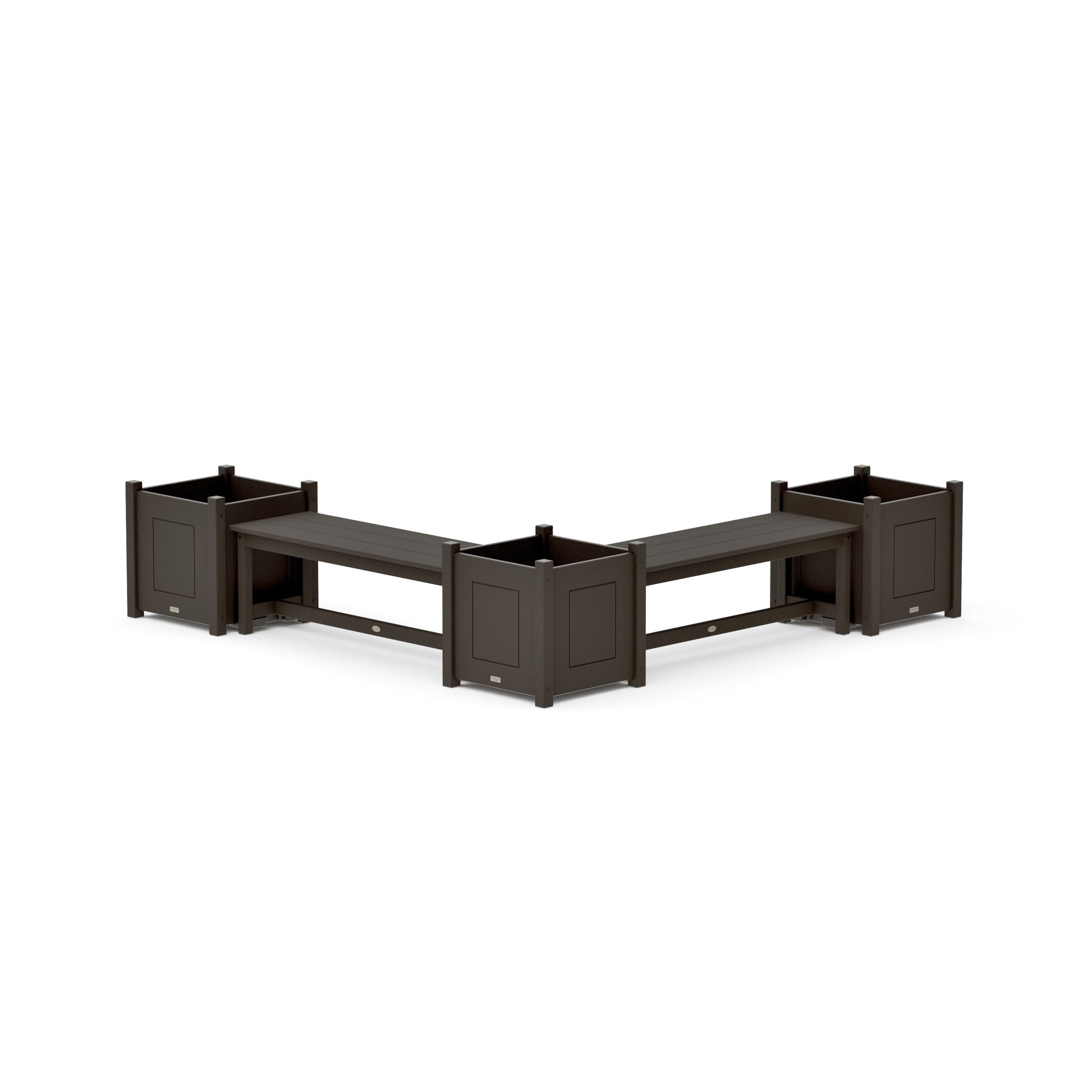 POLYWOOD 48" Country Living L- Shaped Planter Bench Corner Set - Large — Vintage Coffee