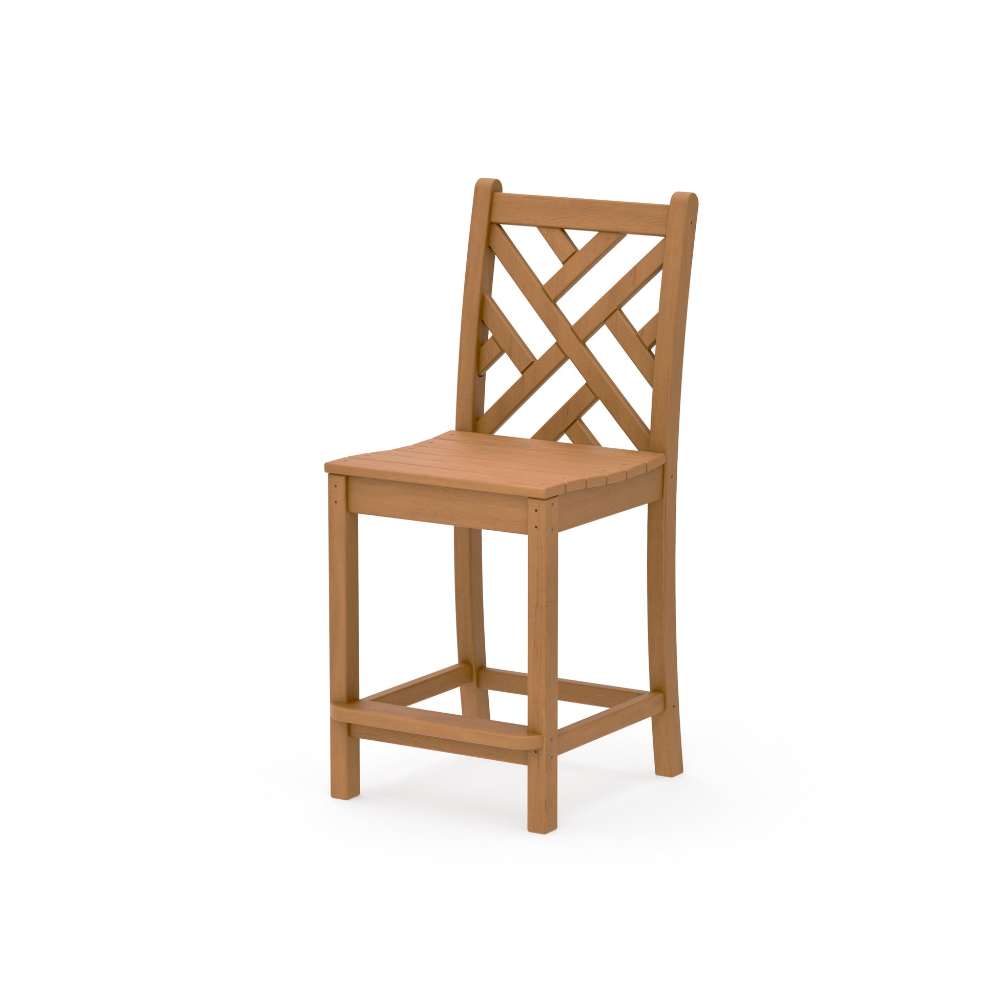 POLYWOOD Chippendale Counter Side Chair — Natural