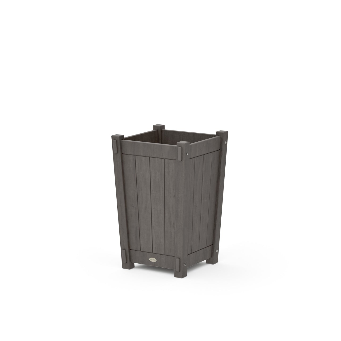 POLYWOOD Vineyard Tapered Square Short Planter Box — Driftwood