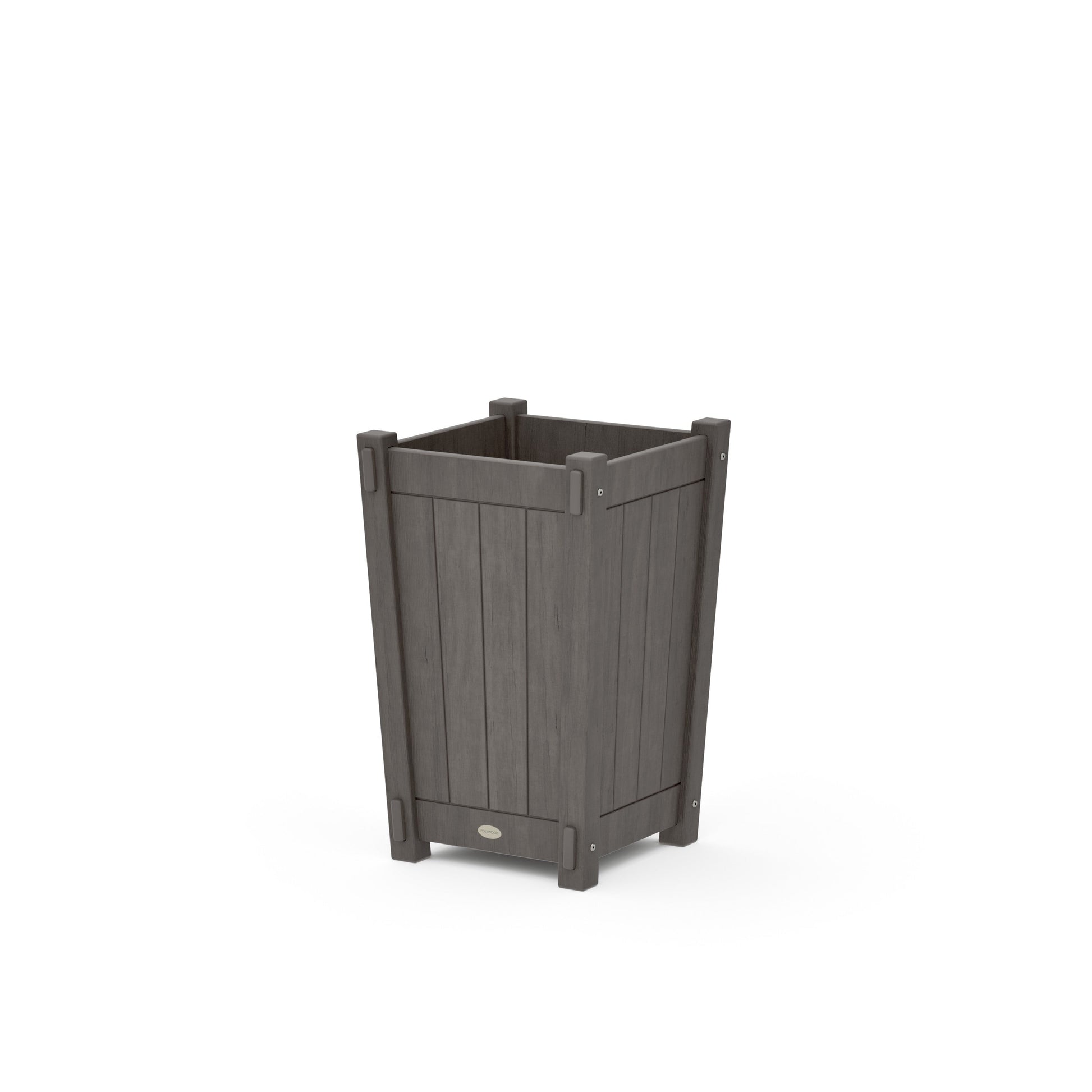 POLYWOOD Vineyard Tapered Square Short Planter Box — Driftwood