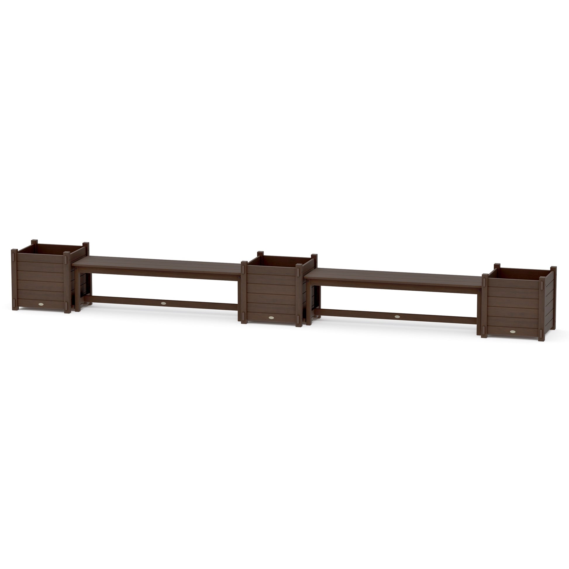 POLYWOOD 60" Nautical Straight Double Planter Bench Set - Large — Kona
