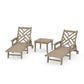 POLYWOOD Chippendale 3-Piece Chaise Set with Arms and Wheels — Vintage Sahara