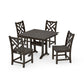 POLYWOOD Chippendale 5-Piece Farmhouse Trestle Side Chair Dining Set — Vintage Coffee