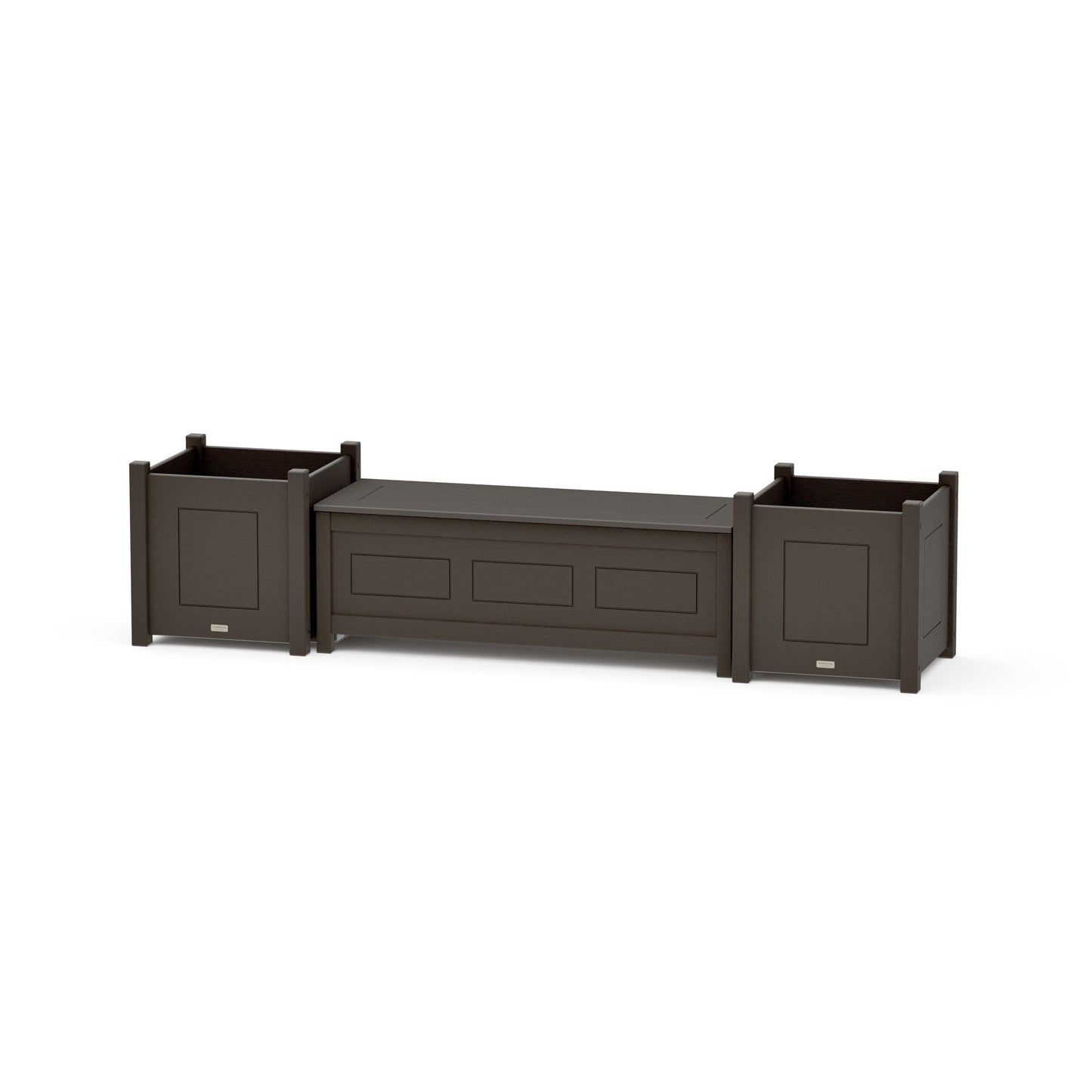 POLYWOOD 48" Country Living Straight Planter Storage Bench Set- Large — Vintage Coffee