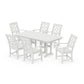 POLYWOOD Chinoiserie Arm Chair 7-Piece Farmhouse Dining Set — Vintage White