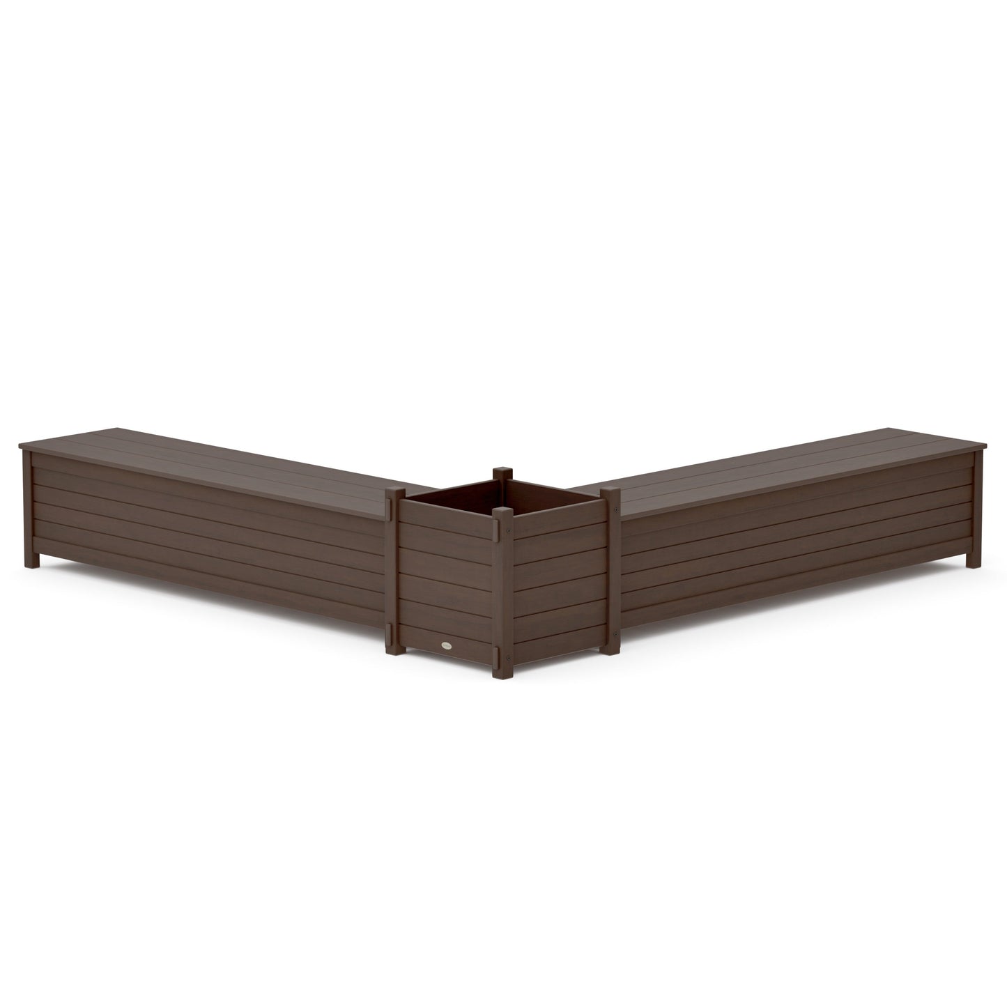 POLYWOOD 72" Nautical L- Shaped Planter Storage Bench Set- Large — Kona