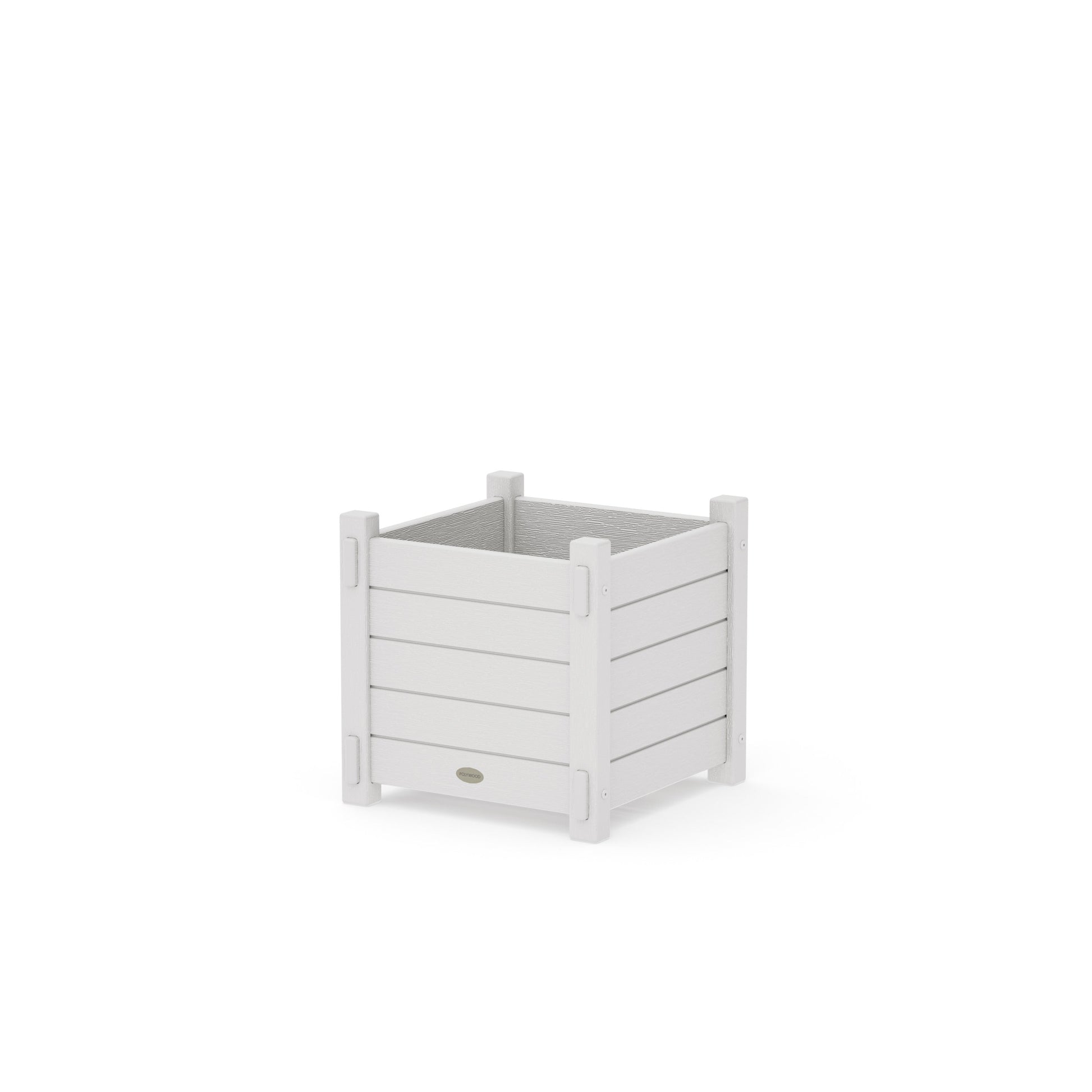 POLYWOOD Nautical Square Planter Box — Vintage White
