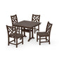 POLYWOOD Chippendale 5-Piece Farmhouse Trestle Side Chair Dining Set — Kona