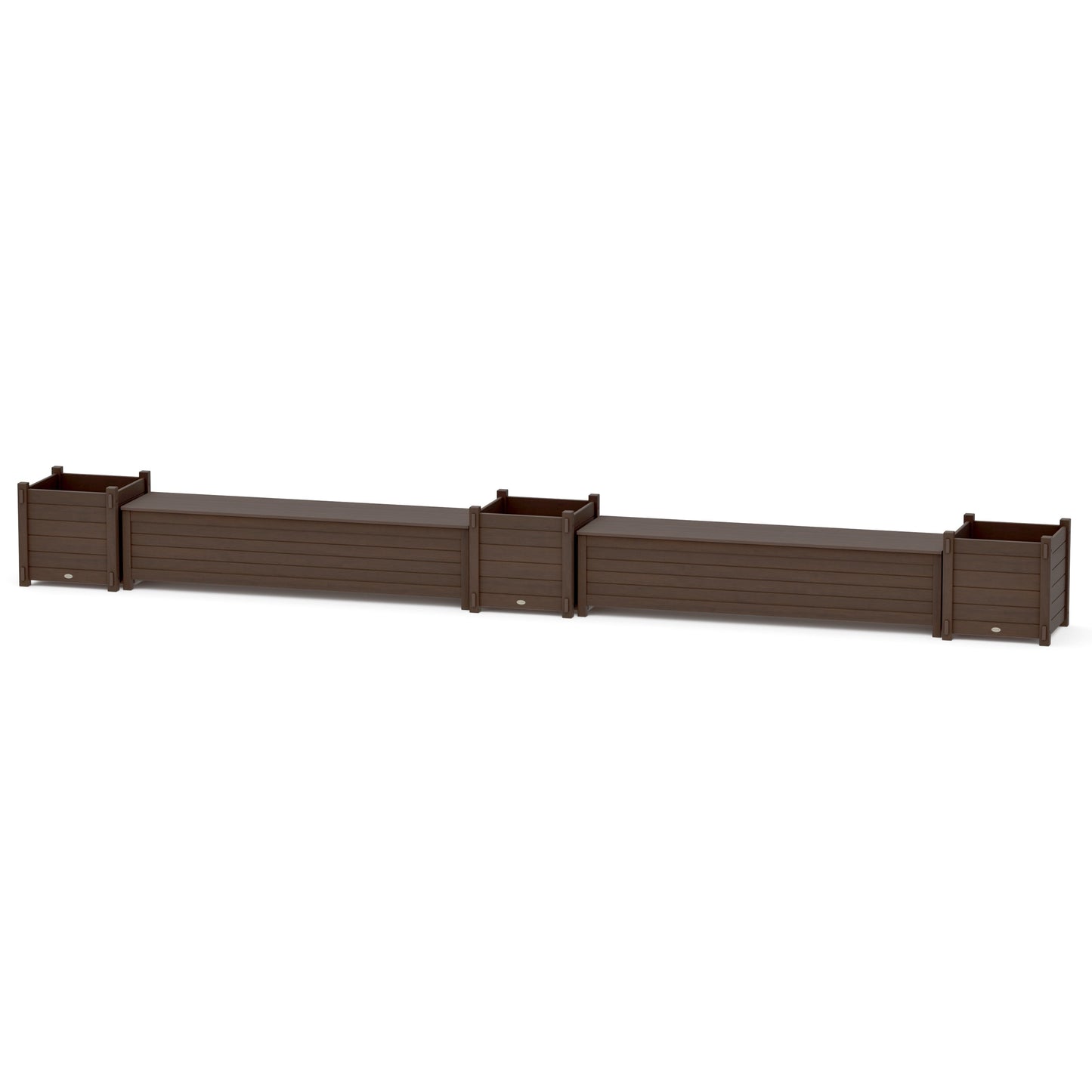 POLYWOOD 72" Nautical Straight Double Planter Storage Bench Set- Large — Kona