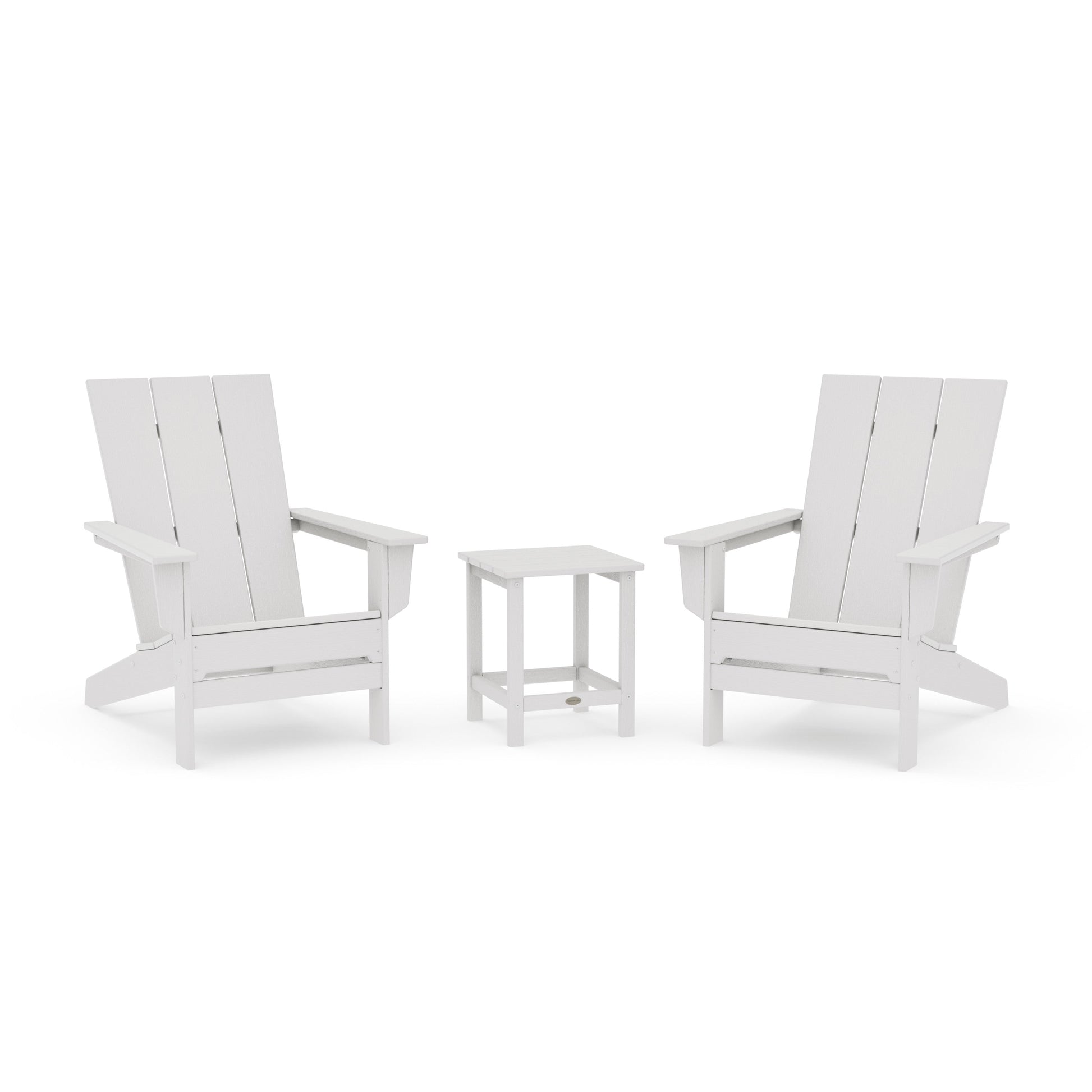 POLYWOOD 3-Piece Modern Studio Adirondack Set — Vintage White