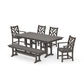 POLYWOOD Chippendale 6-Piece Farmhouse Dining Set — Driftwood