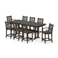 POLYWOOD Chippendale 9-Piece Farmhouse Counter Set with Trestle Legs — Vintage Coffee
