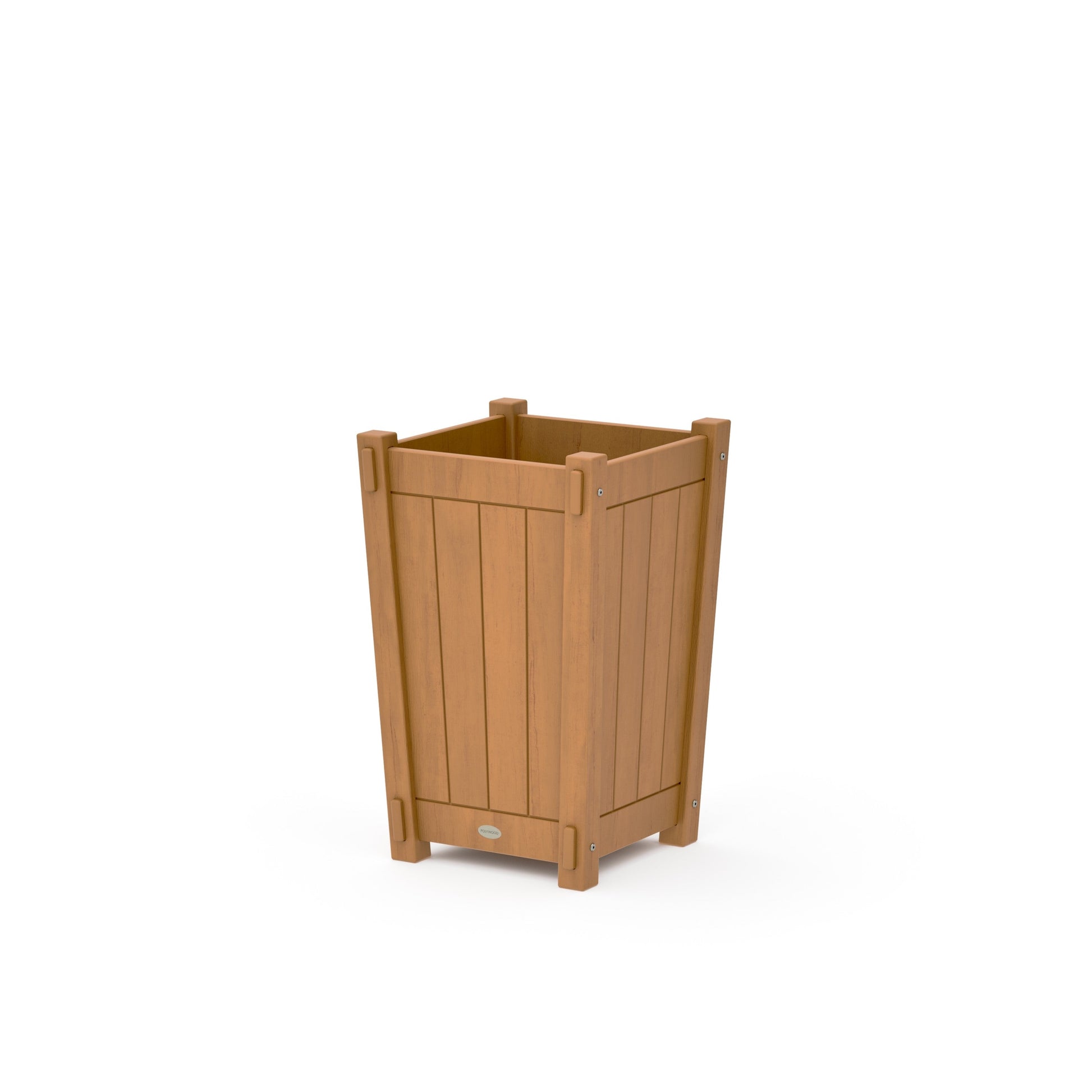 POLYWOOD Vineyard Tapered Square Short Planter Box — Natural