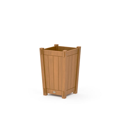 POLYWOOD Vineyard Tapered Square Short Planter Box — Natural