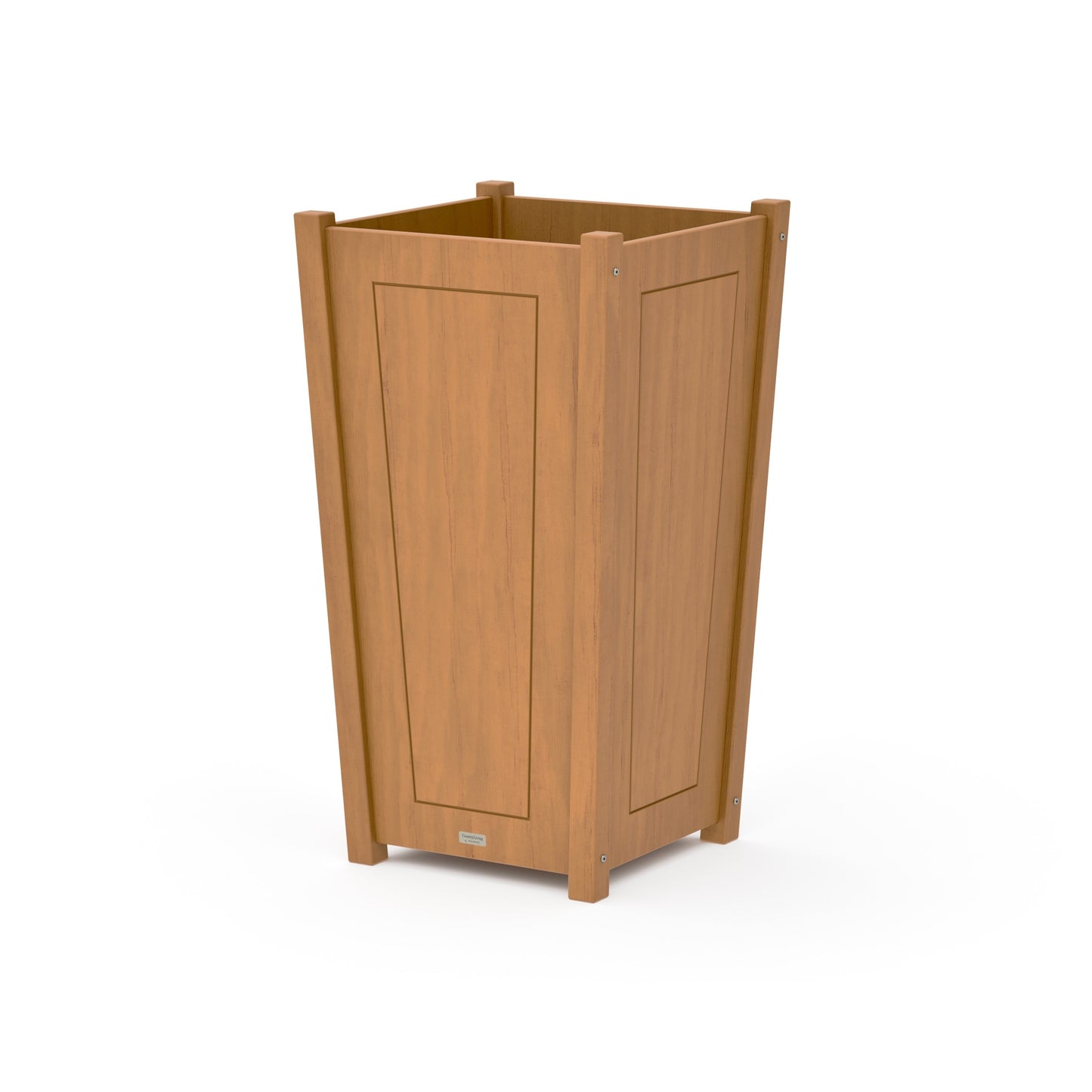 POLYWOOD Country Living Large Tapered Square Tall Planter Box — Natural