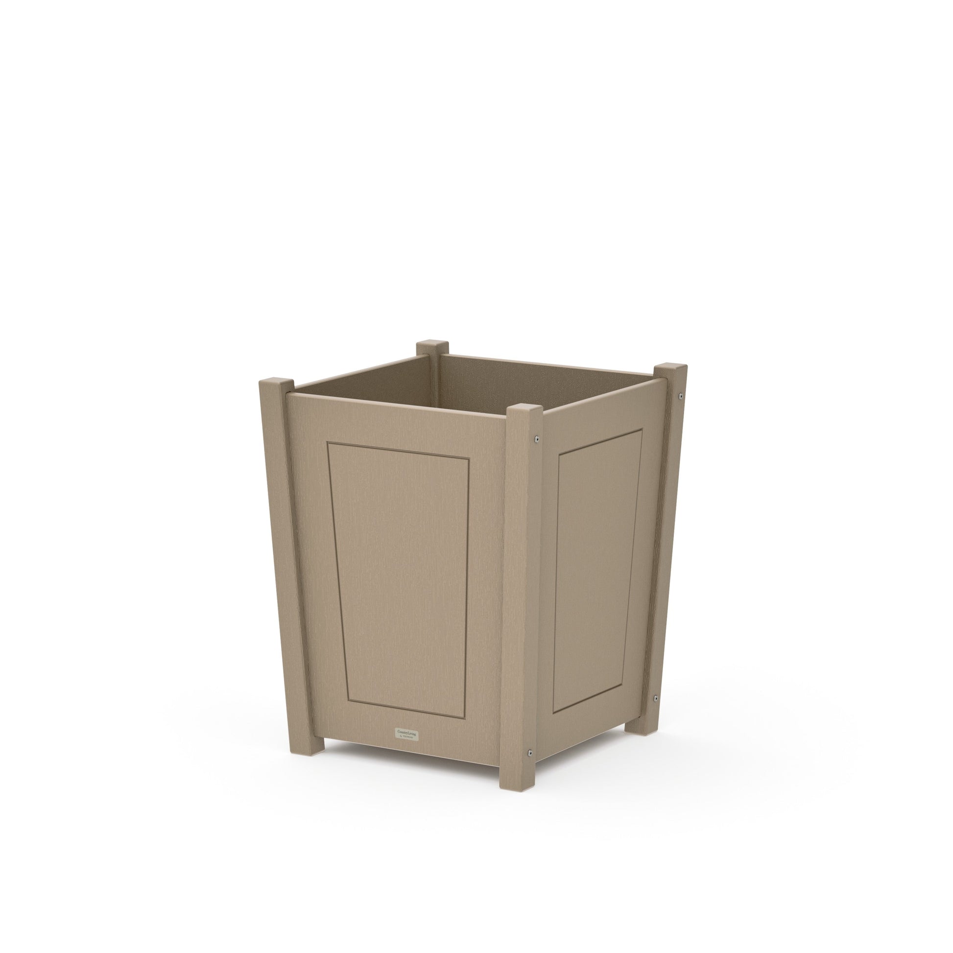 POLYWOOD Country Living Large Tapered Square Short Planter Box — Vintage Sahara