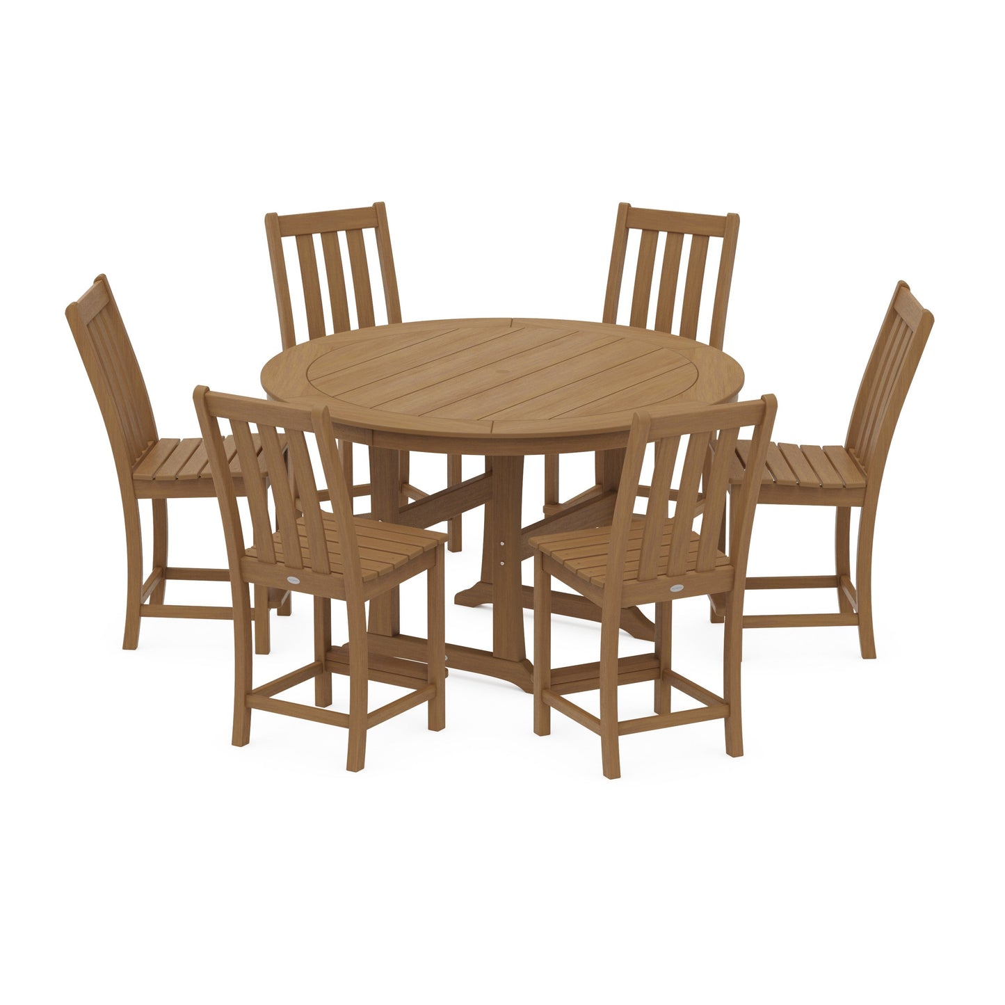 POLYWOOD Vineyard 7-Piece Side Chair Round Counter Set