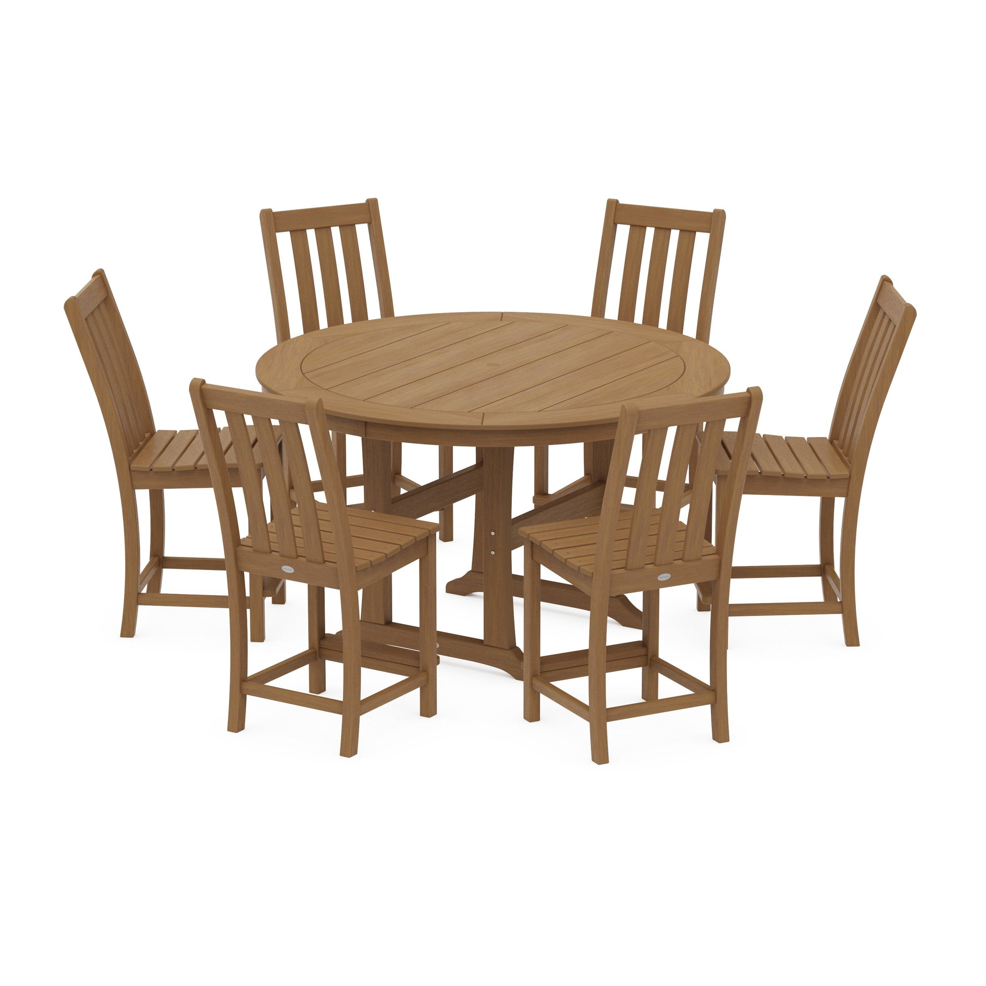 POLYWOOD Vineyard 7-Piece Side Chair Round Counter Set