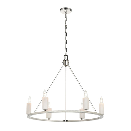 WHITE STONE 30'' WIDE 6-LIGHT CHANDELIER - FREE SHIPPING !!!